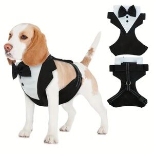 BNWT Black and White Dog Tuxedo Harness
